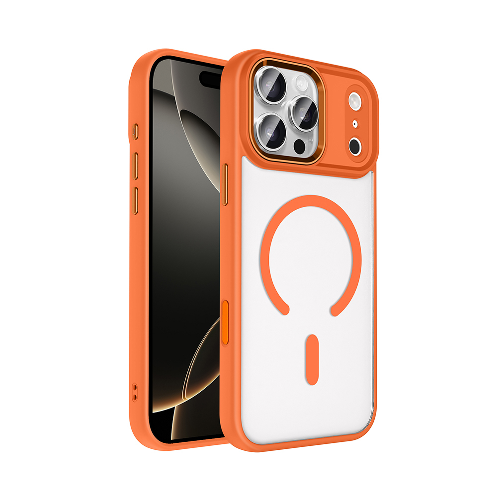 Apple iPhone 17 Pro Uyumlu Kılıf Wireless Şarj Özellikli Zore Krom M-safe Silikon Kapak