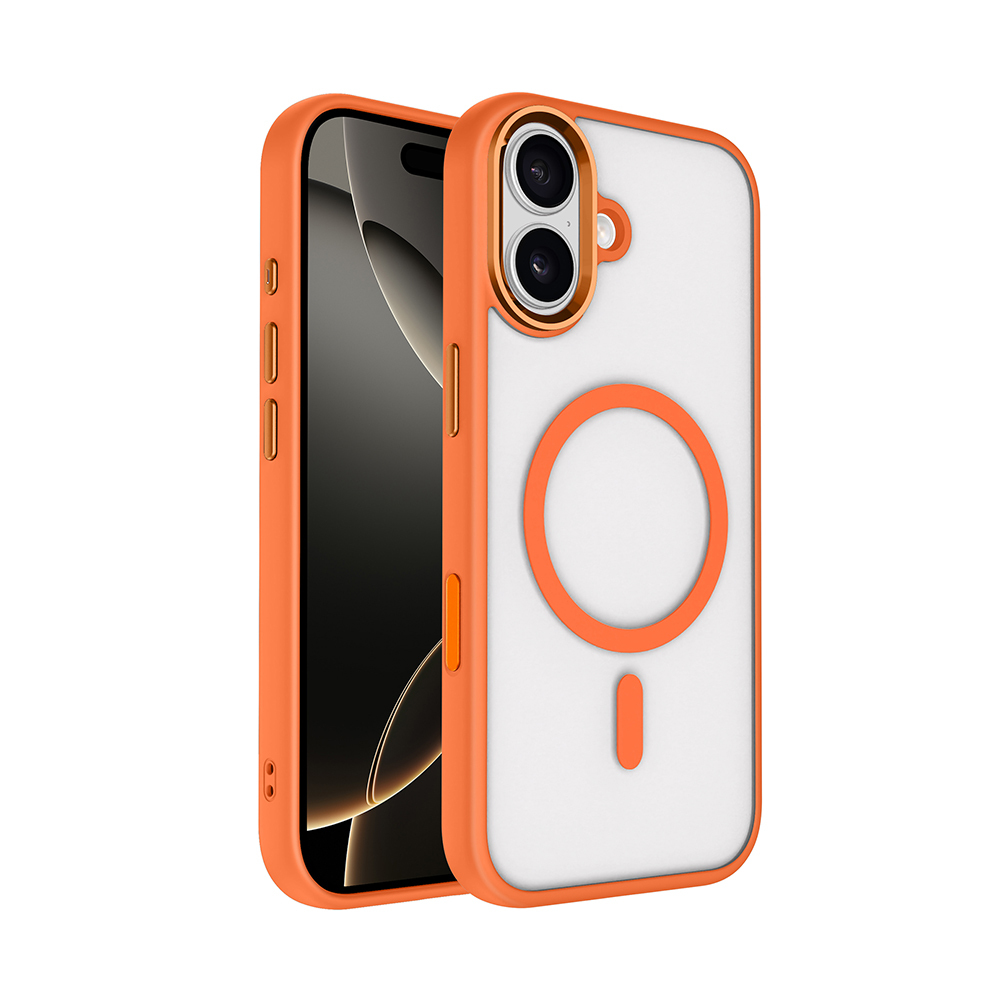 Apple iPhone 17 Uyumlu Kılıf Wireless Şarj Özellikli Zore Krom M-safe Silikon Kapak