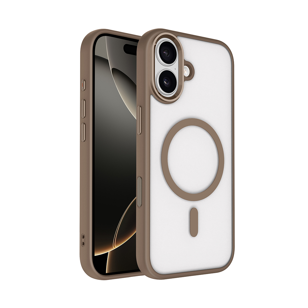 Apple iPhone 17 Uyumlu Kılıf Wireless Şarj Özellikli Zore Krom M-safe Silikon Kapak