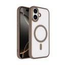 Apple iPhone 17 Uyumlu Kılıf Wireless Şarj Özellikli Zore Krom M-safe Silikon Kapak