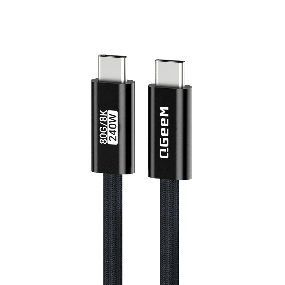 [RNZ-TA123455] Qgeem QG05 Type-C to Type-C USB5 PD Data Kablosu 240W 80Gbps 8K@60Hz 1.2 Metre