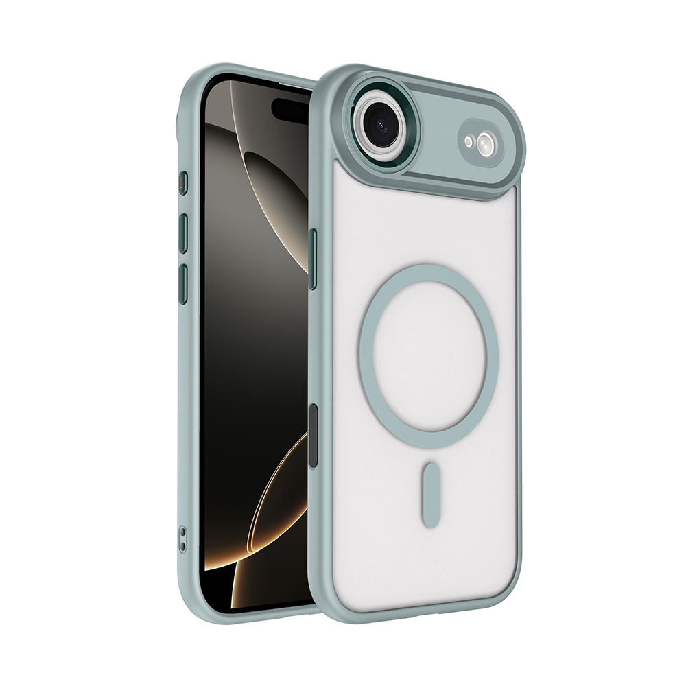Apple iPhone 17 Air Uyumlu Kılıf Wireless Şarj Özellikli Zore Krom M-safe Silikon Kapak