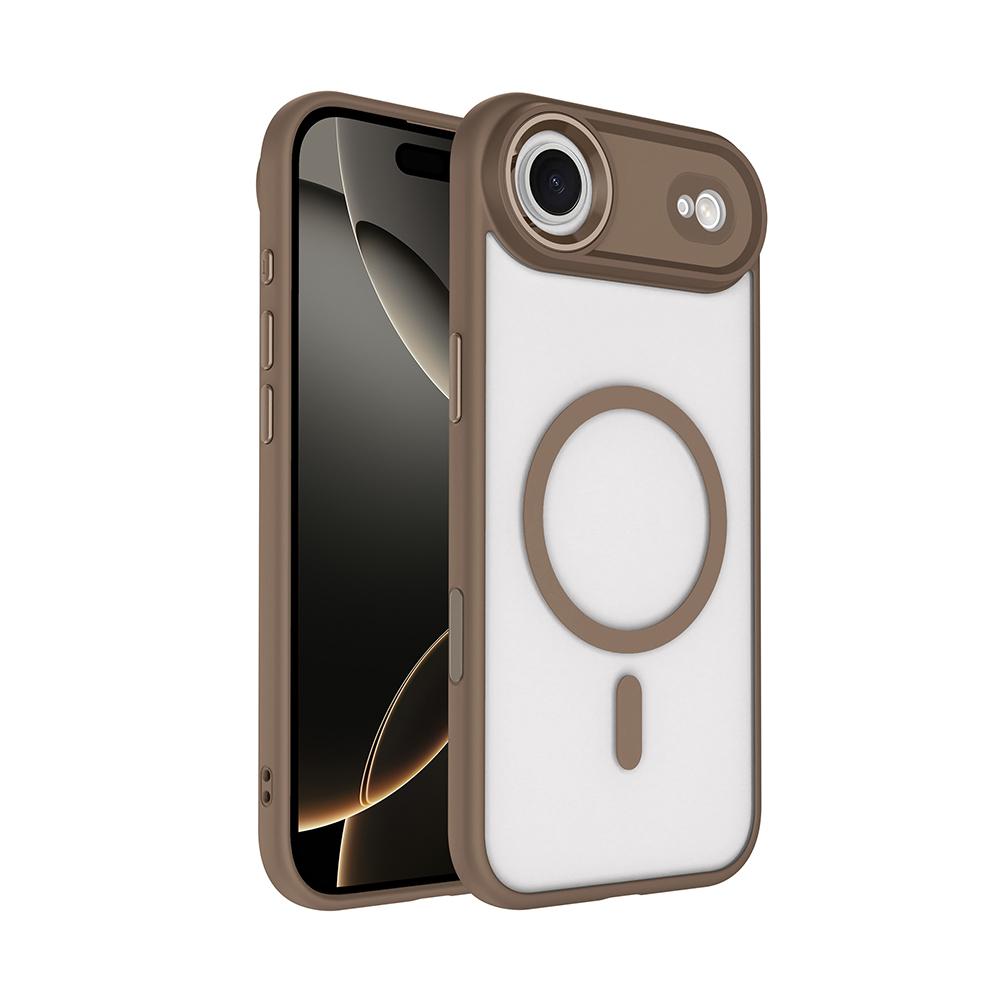 Apple iPhone 17 Air Uyumlu Kılıf Wireless Şarj Özellikli Zore Krom M-safe Silikon Kapak