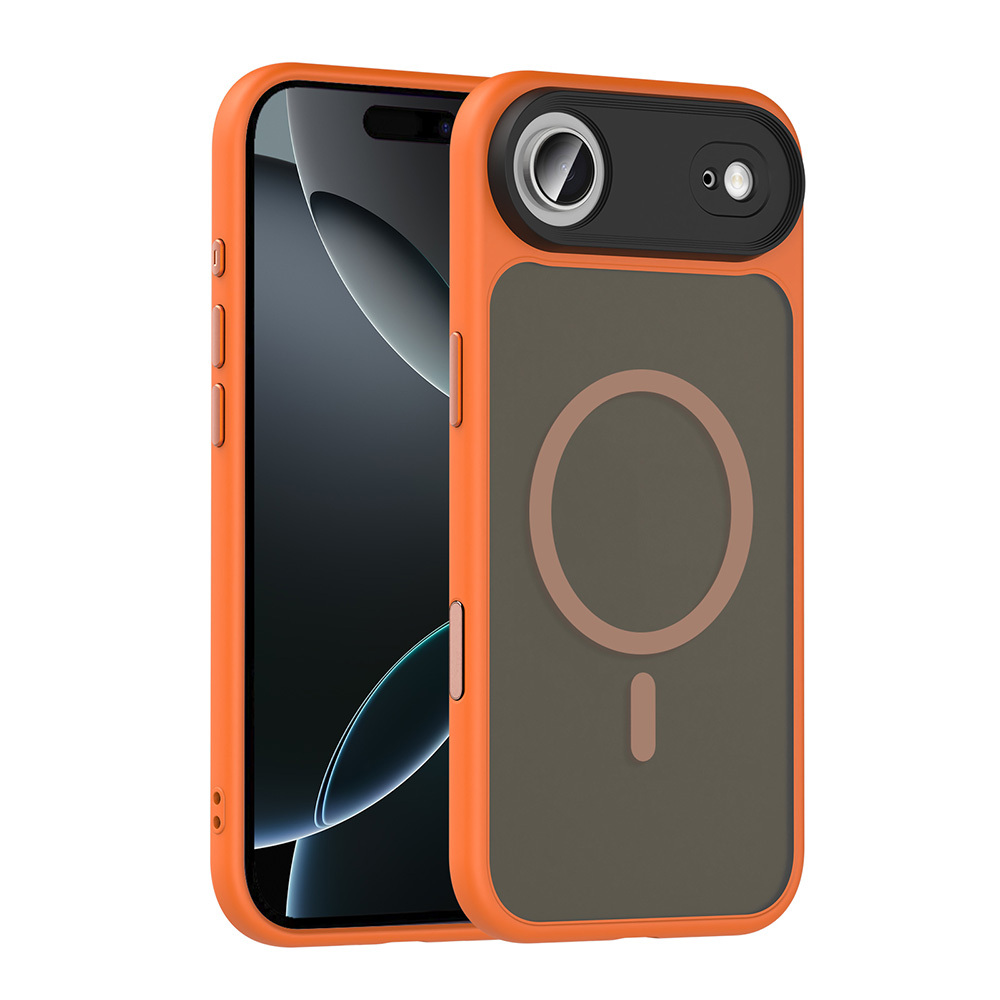 Apple iPhone 17 Air Uyumlu Kılıf Mat Arka Yüzey Wireless Şarj Özellikli Zore Flet M-safe Kapak