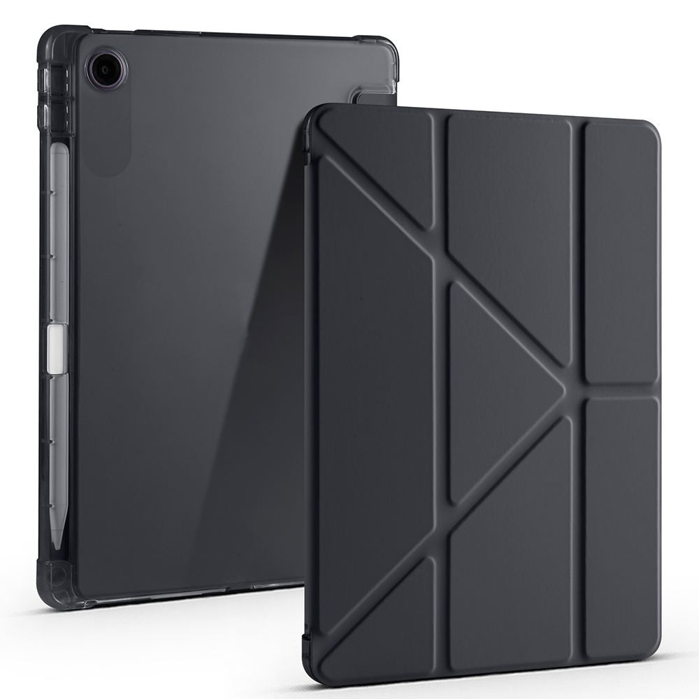 [RNZ-TA123473] Lenovo Tab TB-311FU Uyumlu Kılıf Zore Tri Folding Kalem Bölmeli Standlı Kılıf (Siyah)