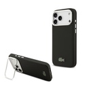 Apple iPhone 17 Pro Max Uyumlu Kılıf Lacoste Orjinal Lisanslı M-safe Şarj Özellikli PU Pike Desenli Standlı Metal Logolu Kapak