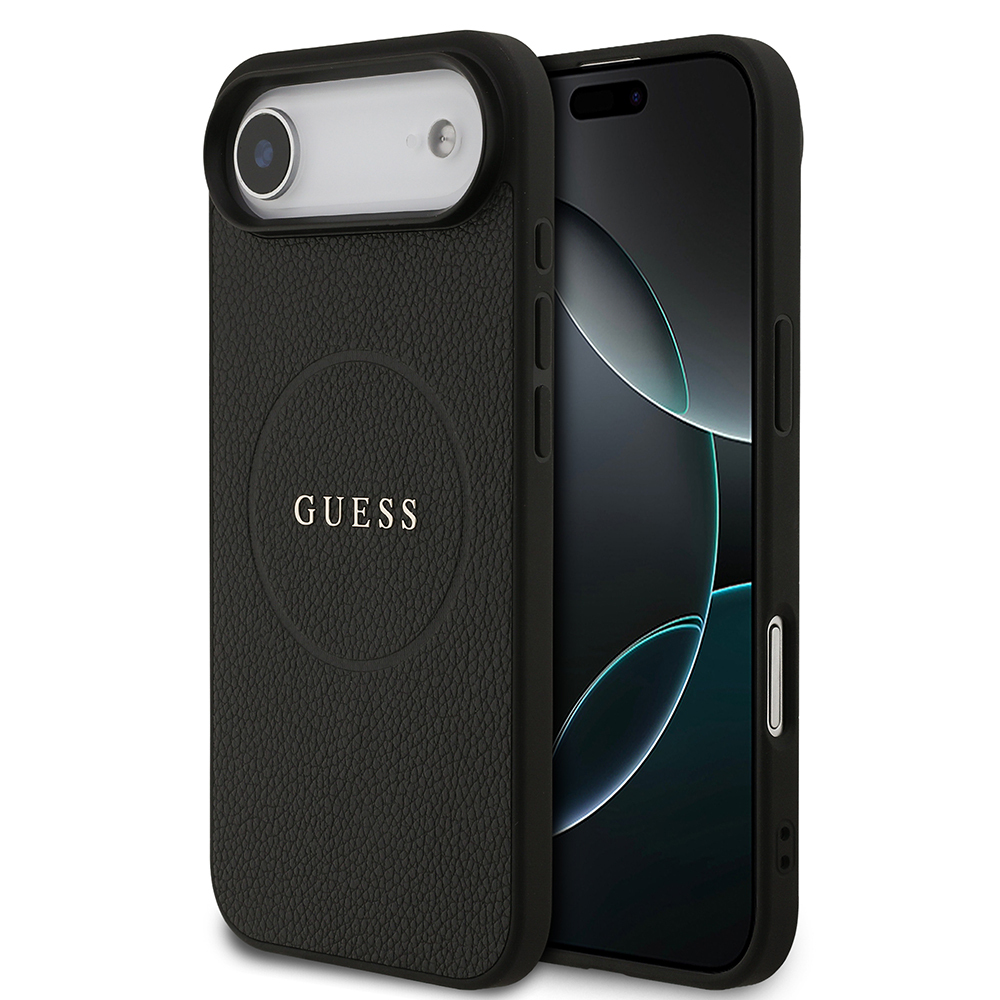 Apple iPhone 17 Air Uyumlu Kılıf Guess Orjinal Lisanslı M-safe Şarj Özellikli Yazı Logolu PU Deri Kapak