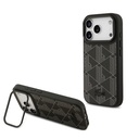 Apple iPhone 17 Pro Uyumlu Kılıf Lacoste Orjinal Lisanslı M-safe Şarj Özellikli Standlı PU Deri Karışık Monogram Desenli Kapak