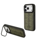 Apple iPhone 17 Pro Uyumlu Kılıf Lacoste Orjinal Lisanslı M-safe Şarj Özellikli Standlı PU Deri Karışık Monogram Desenli Kapak