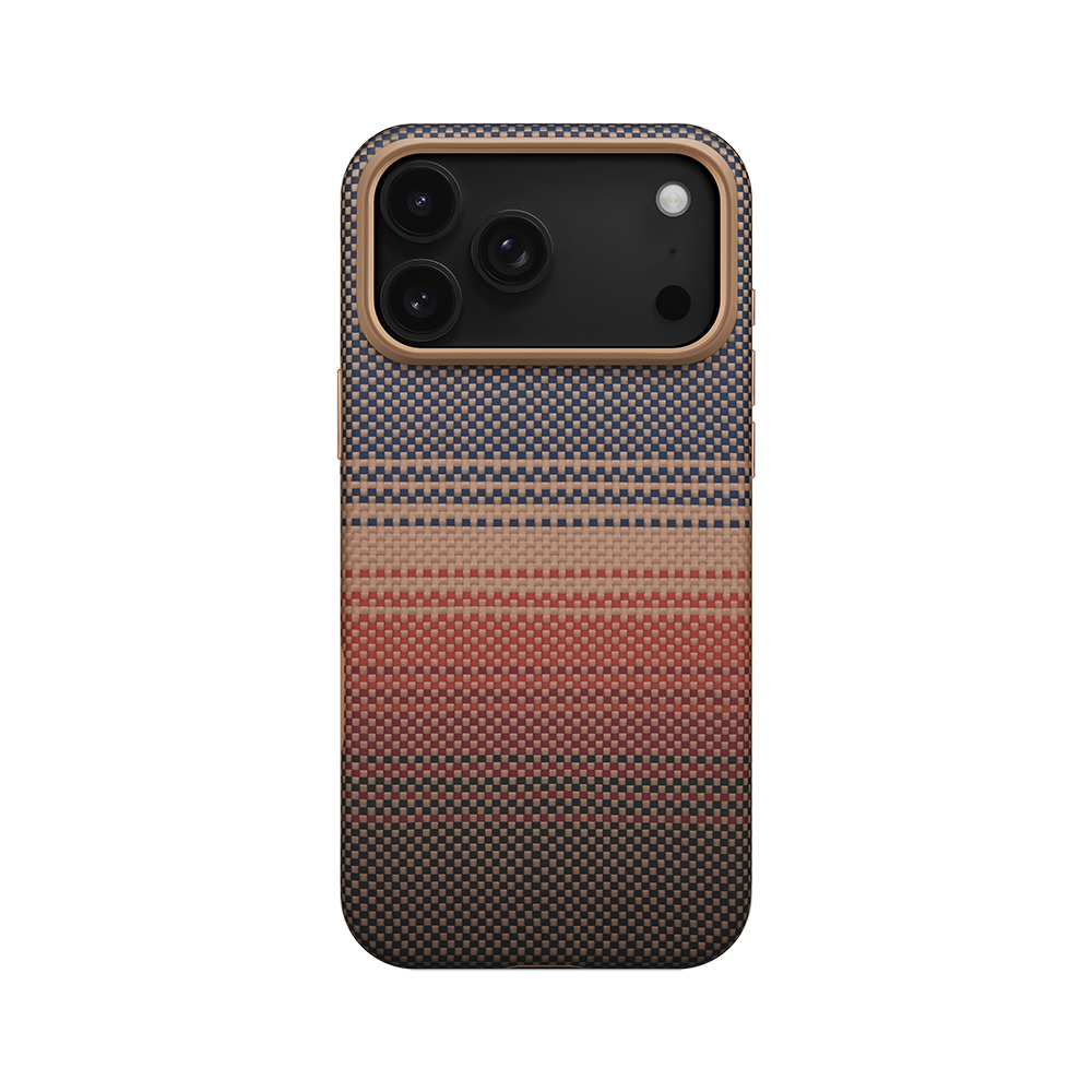 Apple iPhone 17 Pro Uyumlu Kılıf M-safe Şarj Özellikli Aramid Fiber Pitaka Military-Grade Sunset-Moonrise Serisi Kapak