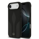 Apple iPhone 17 Air Uyumlu Kılıf Mercedes Benz Orjinal Lisanslı M-safe Şarj Özellikli Dokulu Desenli Deri Kapak