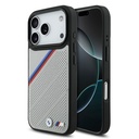 Apple iPhone 17 Pro Uyumlu Kılıf BMW Orjinal Lisanslı M-safe Şarj Özellikli M Logolu Üç Şeritli Delikli Deri Kapak