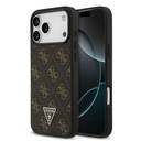 Apple iPhone 17 Pro Uyumlu Kılıf Guess Orjinal Lisanslı PU Deri 4G Desenli Üçgen Logolu Kapak