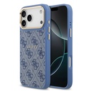 Apple iPhone 17 Pro Max Uyumlu Kılıf Guess Orjinal Lisanslı M-safe Şarj Özellikli Gold Metal Kamera Çerçeveli PU Deri 4G Desenli Yazı Logolu Kapak