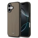 Apple iPhone 17 Uyumlu Kılıf Mercedes Benz Orjinal Lisanslı M-safe Şarj Özellikli Dokulu Desenli Deri Kapak