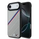 Apple iPhone 17 Air Uyumlu Kılıf BMW Orjinal Lisanslı M-safe Şarj Özellikli M Logolu Üç Şeritli Delikli Deri Kapak