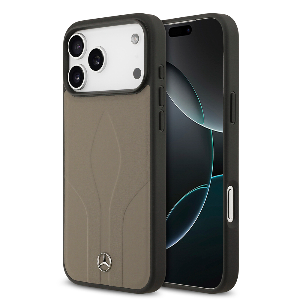 Apple iPhone 17 Pro Max Uyumlu Kılıf Mercedes Benz Orjinal Lisanslı M-safe Şarj Özellikli Dokulu Desenli Deri Kapak