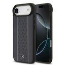 Apple iPhone 17 Air Uyumlu Kılıf Mercedes Benz Orjinal Lisanslı M-safe Şarj Özellikli Şeritli Yıldız Desenli Metal Logolu Deri Kapak