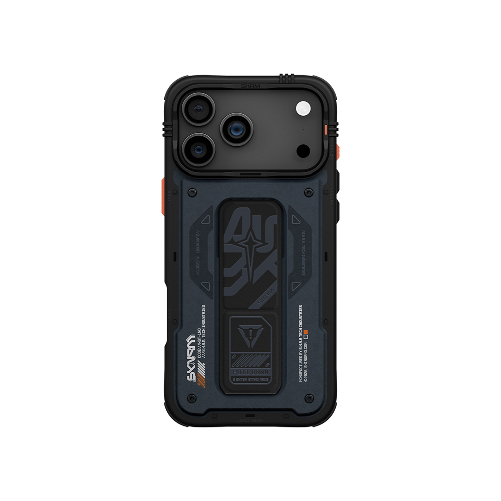 Apple iPhone 17 Pro Uyumlu Kılıf Desenli Airbag Tasarımlı Standlı Skinarma Aegis Kapak