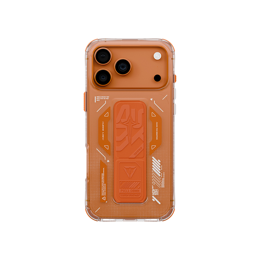 Apple iPhone 17 Pro Uyumlu Kılıf M-safe Şarj Özellikli Teknoloji Desenli Skinarma Helio Mag Charge Standlı Kapak