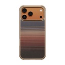 Apple iPhone 17 Pro Max Uyumlu Kılıf M-safe Şarj Özellikli Pitaka Tactile Woven Sunset-Moonrise Aramid Pro Guard Serisi Kapak