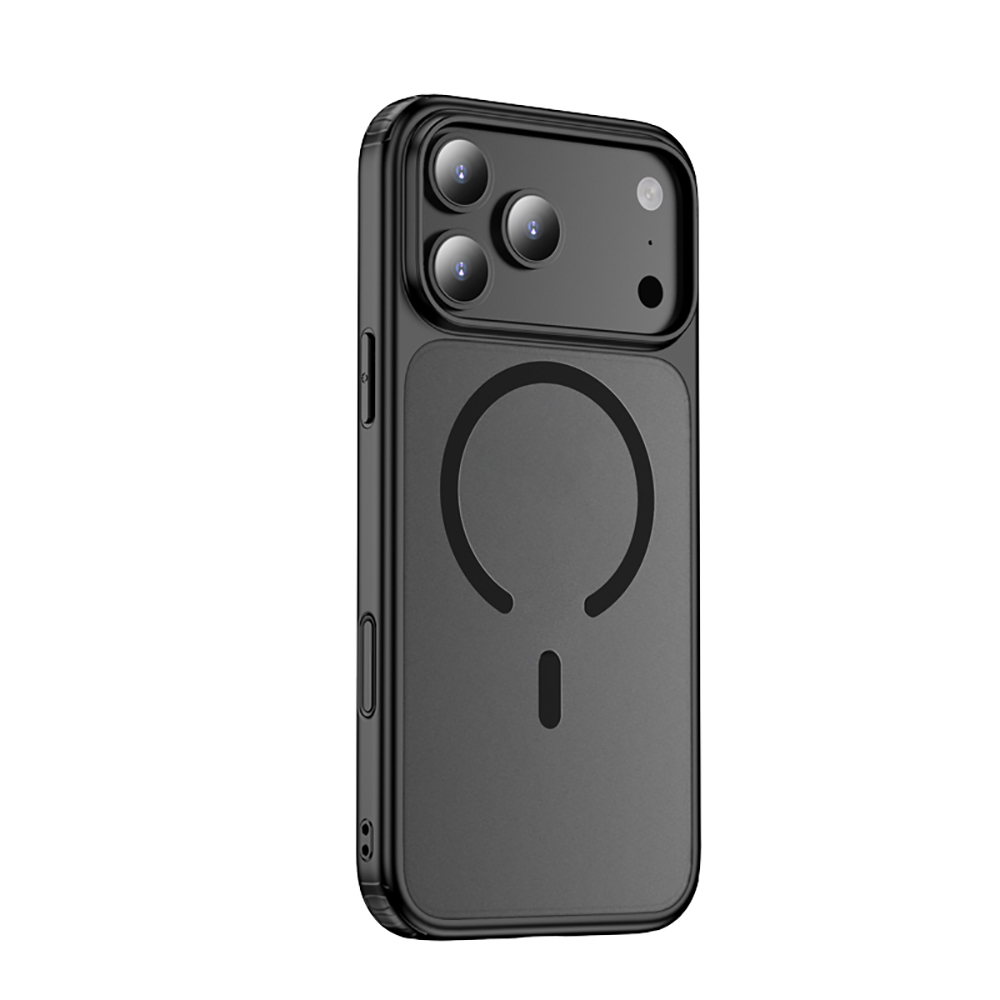 [RNZ-TA125424] Apple iPhone 17 Pro Max Uyumlu Kılıf M-safe Şarj Özellikli Mat Arka Yüzey Wlons Lola Kapak (Siyah)