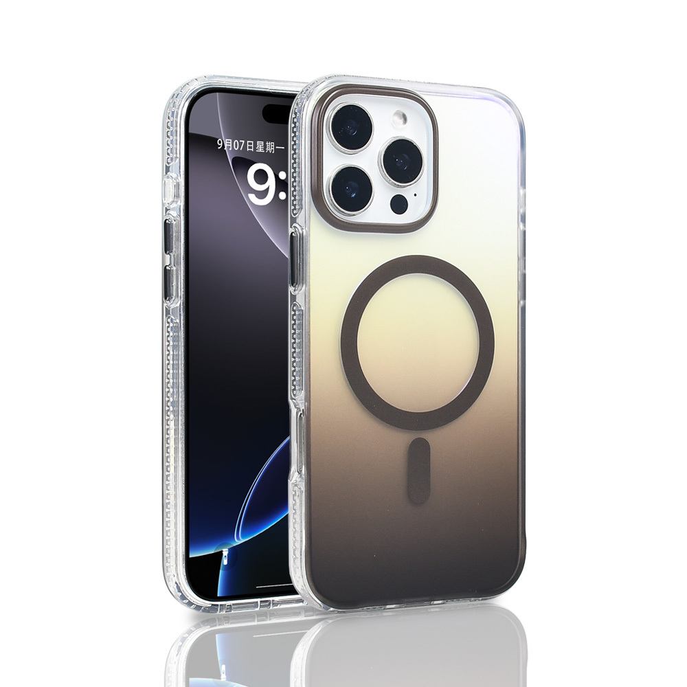 Apple iPhone 16 Pro Max Uyumlu Kılıf M-safe Şarj Özellikli Transparan Renk Geçişli Zore Toros Kapak