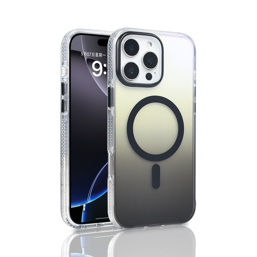 Apple iPhone 16 Pro Max Uyumlu Kılıf M-safe Şarj Özellikli Transparan Renk Geçişli Zore Toros Kapak