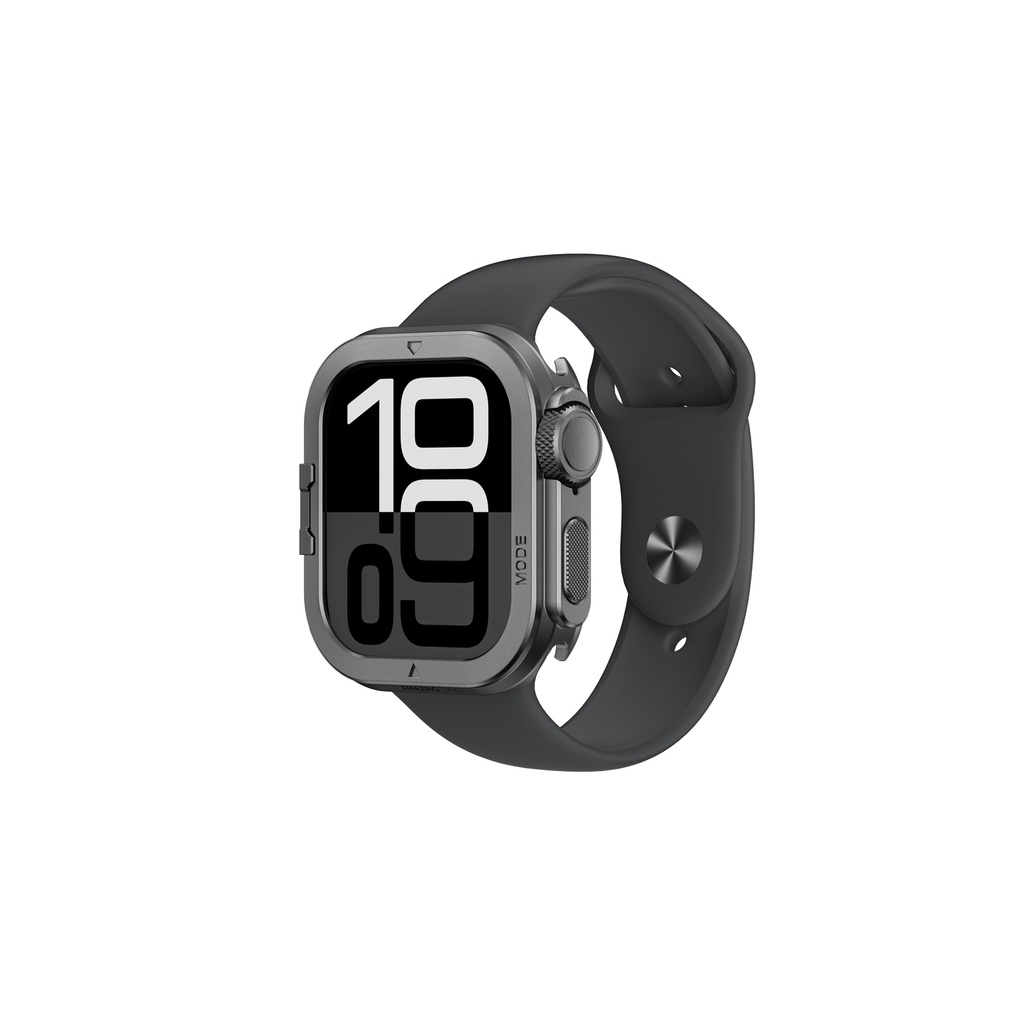 [RNZ-TA125083] Apple Watch 10 46mm Uyumlu Amazingthing Premium Armor Fit FullGuard Metal Kasa ve Ekran Koruyucu (Siyah)