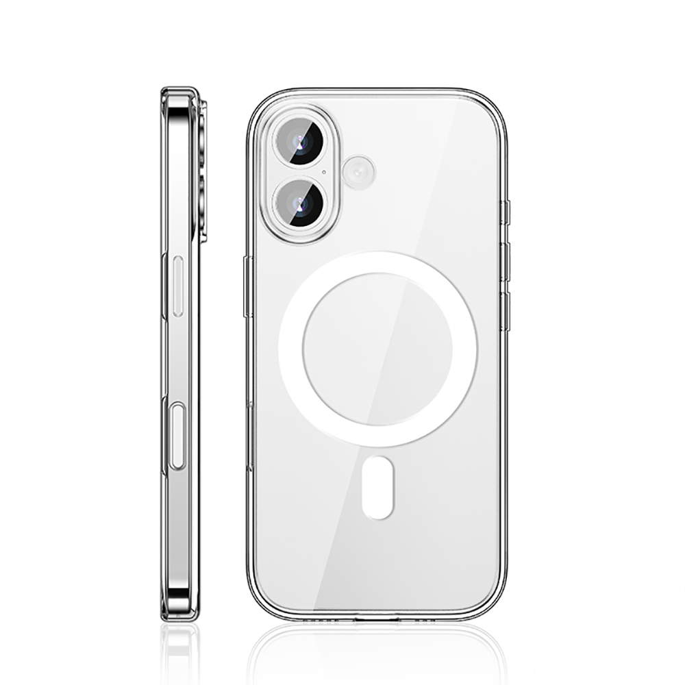 Apple iPhone 17 Uyumlu Kılıf M-safe Şarj Özellikli Transparan Sert PC Wlons Pita Kapak