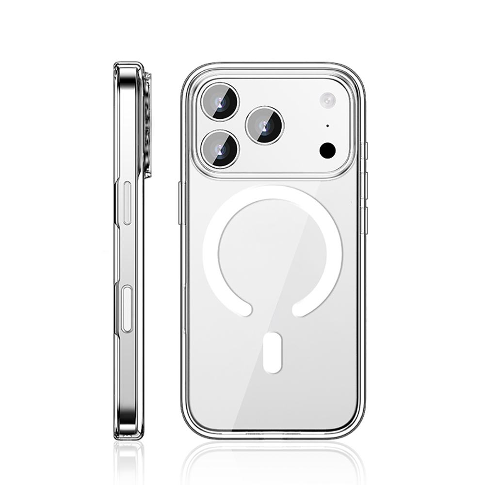 Apple iPhone 17 Pro Uyumlu Kılıf M-safe Şarj Özellikli Transparan Sert PC Wlons Pita Kapak