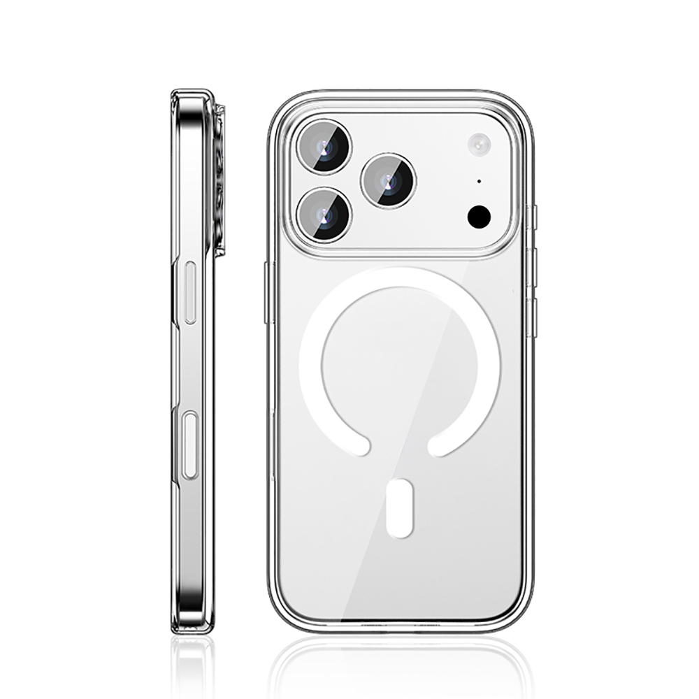 [RNZ-TA124900] Apple iPhone 17 Pro Max Uyumlu Kılıf M-safe Şarj Özellikli Transparan Sert PC Wlons Pita Kapak