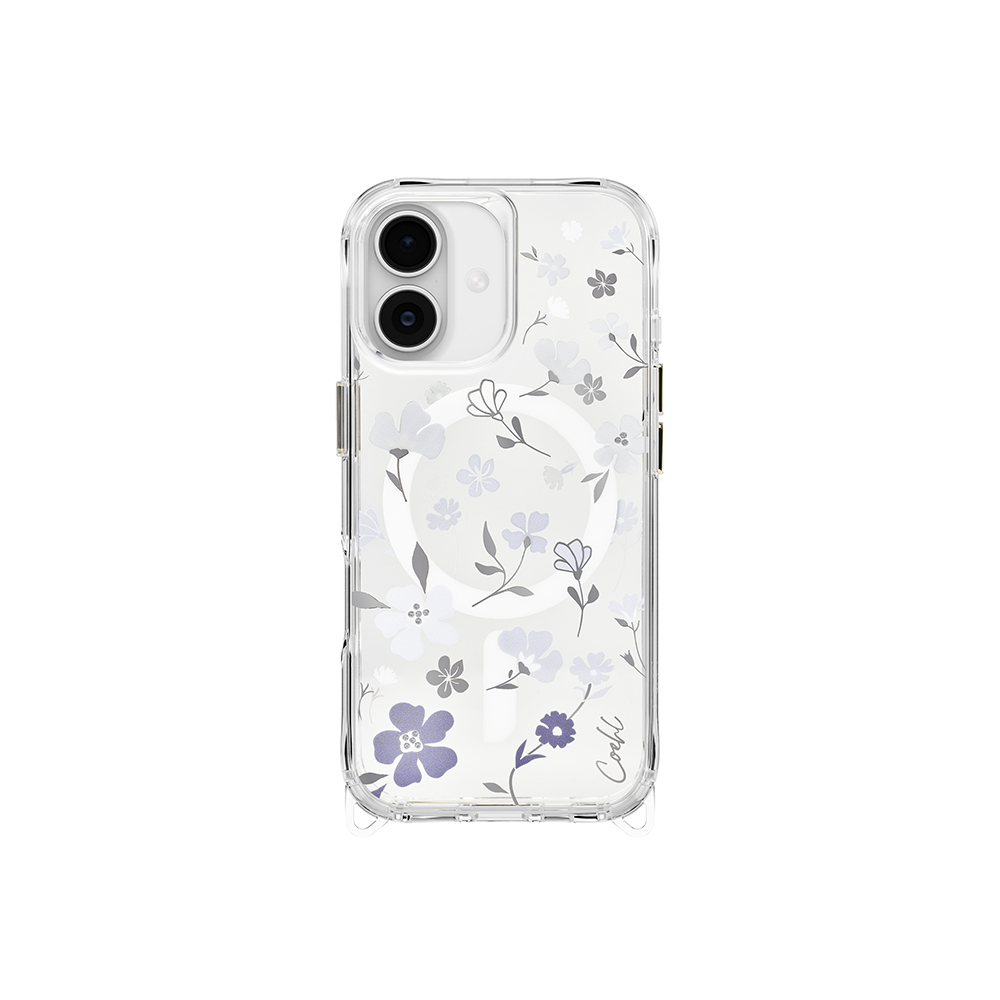 Apple iPhone 17 Uyumlu Kılıf M-safe Şarj Özellikli Şeffaf Arka Yüzey Çiçekli Coehl Amara Kapak