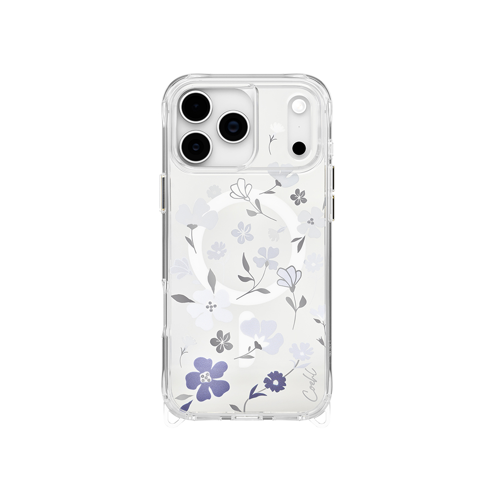 Apple iPhone 17 Pro Max Uyumlu Kılıf M-safe Şarj Özellikli Şeffaf Arka Yüzey Çiçekli Coehl Amara Kapak