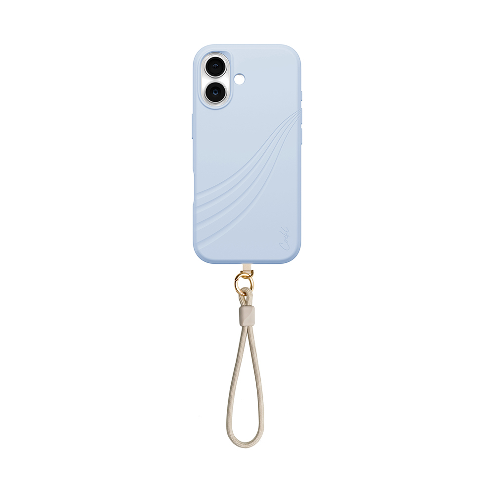 [RNZ-TA124913] Apple iPhone 17 Uyumlu Kılıf M-safe Şarj Özellikli Soft Arka Yüzey Askı İpli Coehl Serina Kapak (Mavi)