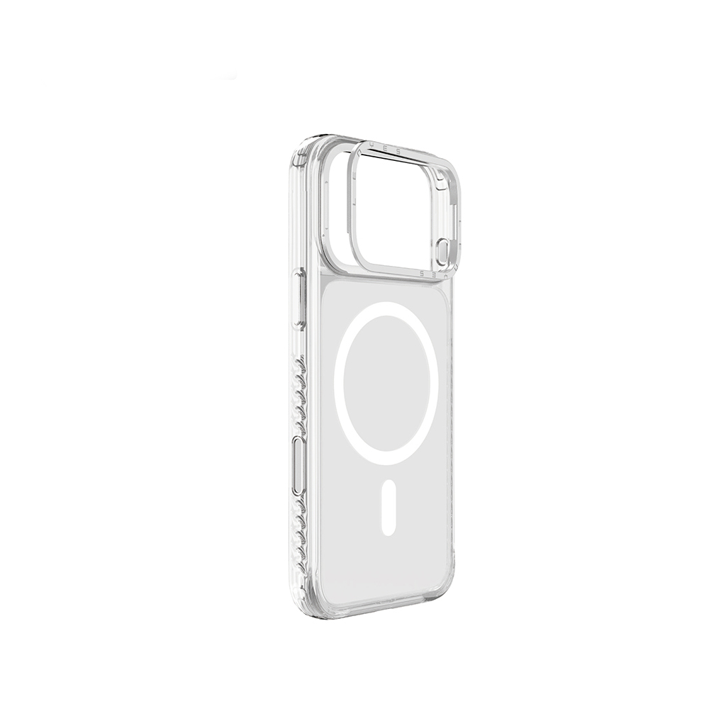 Apple iPhone 17 Pro Max Uyumlu Kılıf M-safe Şarj Özellikli Metal Kamera Çerçeveli Airbag Tasarımlı Lenyes CK221 Sert PC Kapak