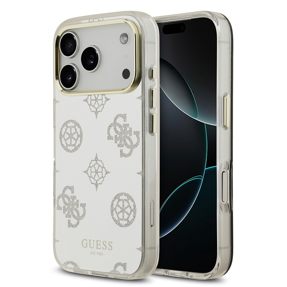 Apple iPhone 17 Pro Uyumlu Kılıf Guess Orjinal Lisanslı Metal Kamera Çerçeveli Simli Aynalı Kapak