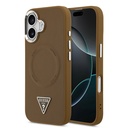 Apple iPhone 17 Uyumlu Kılıf Guess Orjinal Lisanslı M-safe Şarj Özellikli PU Deri Metal Kamera Çerçeveli Üçgen Logolu Kapak