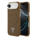Apple iPhone 17 Air Uyumlu Kılıf Guess Orjinal Lisanslı M-safe Şarj Özellikli PU Deri Metal Kamera Çerçeveli Üçgen Logolu Kapak