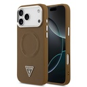Apple iPhone 17 Pro Max Uyumlu Kılıf Guess Orjinal Lisanslı M-safe Şarj Özellikli PU Deri Metal Kamera Çerçeveli Üçgen Logolu Kapak