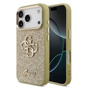 Apple iPhone 17 Pro Uyumlu Kılıf Guess Orjinal Lisanslı 4G Büyük Metal Kamera Çerçeveli ve Logolu Glitter Kapak