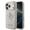 Apple iPhone 17 Pro Uyumlu Kılıf Guess Orjinal Lisanslı 4G Büyük Metal Kamera Çerçeveli ve Logolu Glitter Kapak