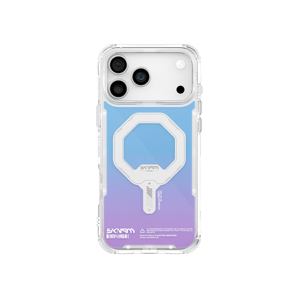 Apple iPhone 17 Pro Max Uyumlu Kılıf Skinarma M-Safe Şarj Özellikli IML Baskılı Holografik MYST Kapak