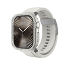 Apple Watch 10 42mm Uyumlu Amazingthing Gleam Fit FullGuard Taşlı Sert PC Kasa ve Ekran Koruyucu