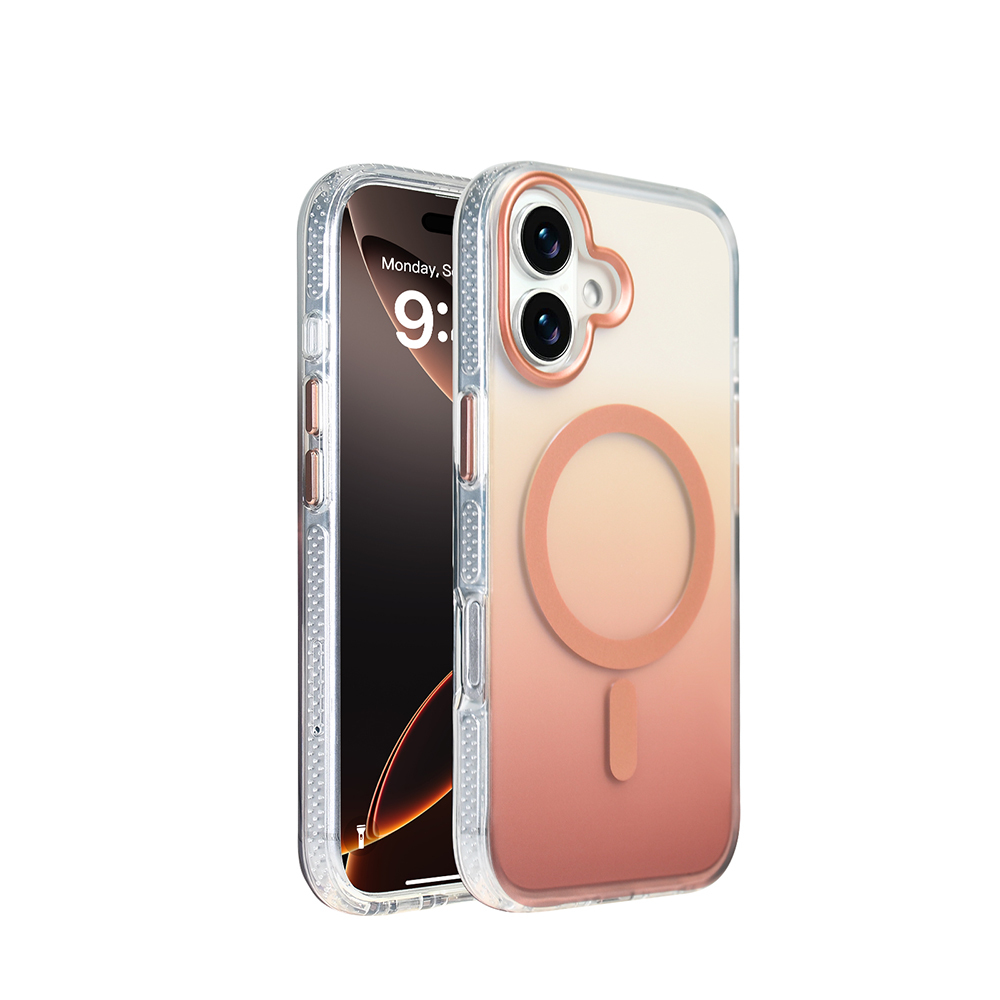 Apple iPhone 17 Uyumlu Kılıf M-safe Şarj Özellikli Transparan Renk Geçişli Zore Toros Kapak