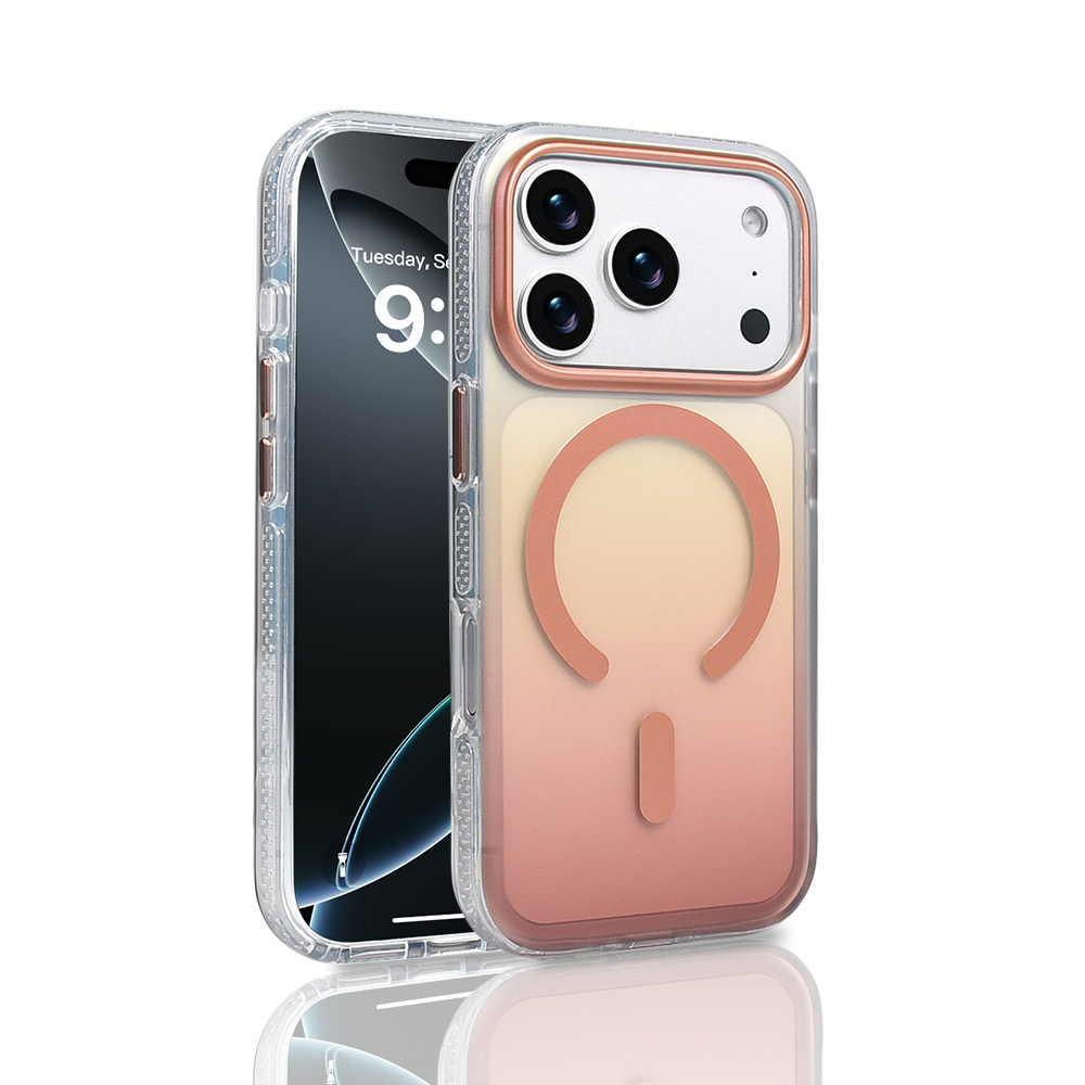 Apple iPhone 17 Pro Uyumlu Kılıf M-safe Şarj Özellikli Transparan Renk Geçişli Zore Toros Kapak