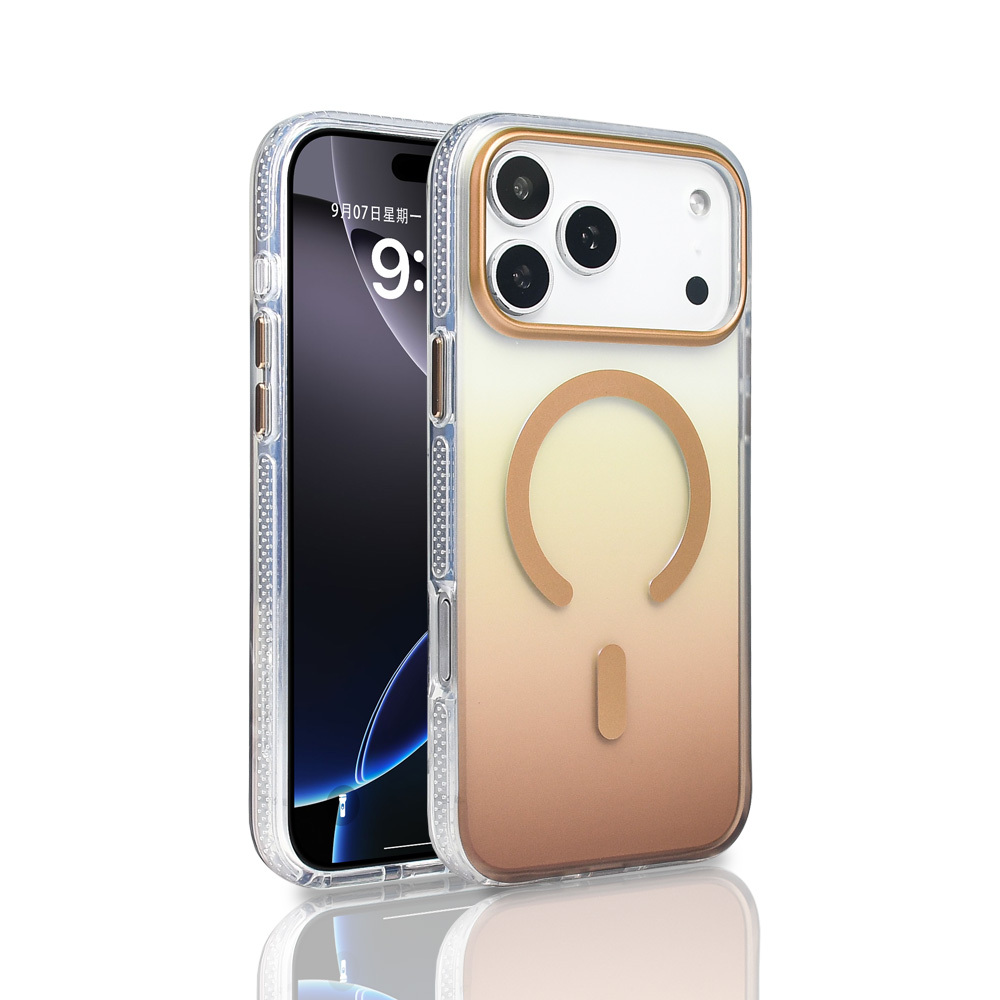 Apple iPhone 17 Pro Max Uyumlu Kılıf M-safe Şarj Özellikli Transparan Renk Geçişli Zore Toros Kapak