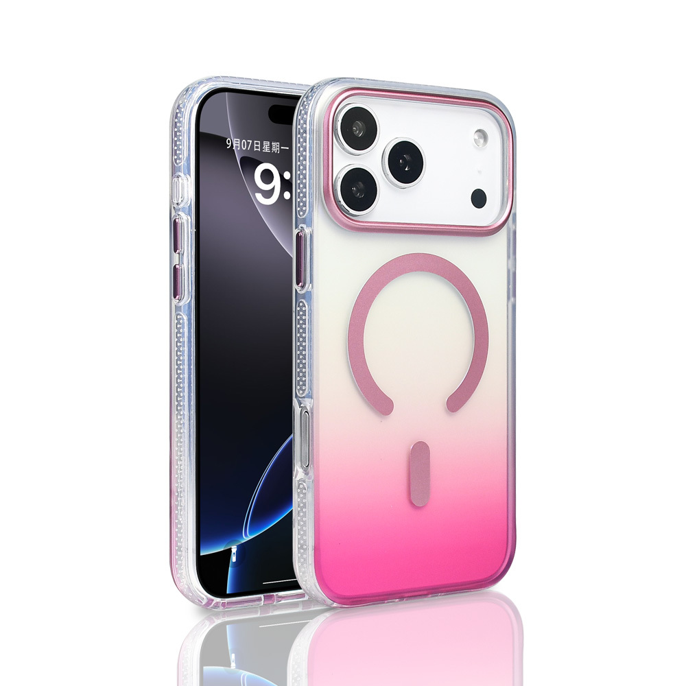 Apple iPhone 17 Pro Max Uyumlu Kılıf M-safe Şarj Özellikli Transparan Renk Geçişli Zore Toros Kapak