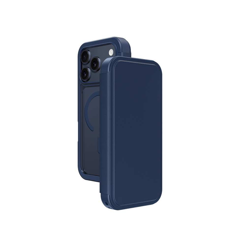 Apple iPhone 17 Pro Max Uyumlu PU Kartlıklı Kapaklı Amazingthing Glamour Foilo Serisi Kılıf