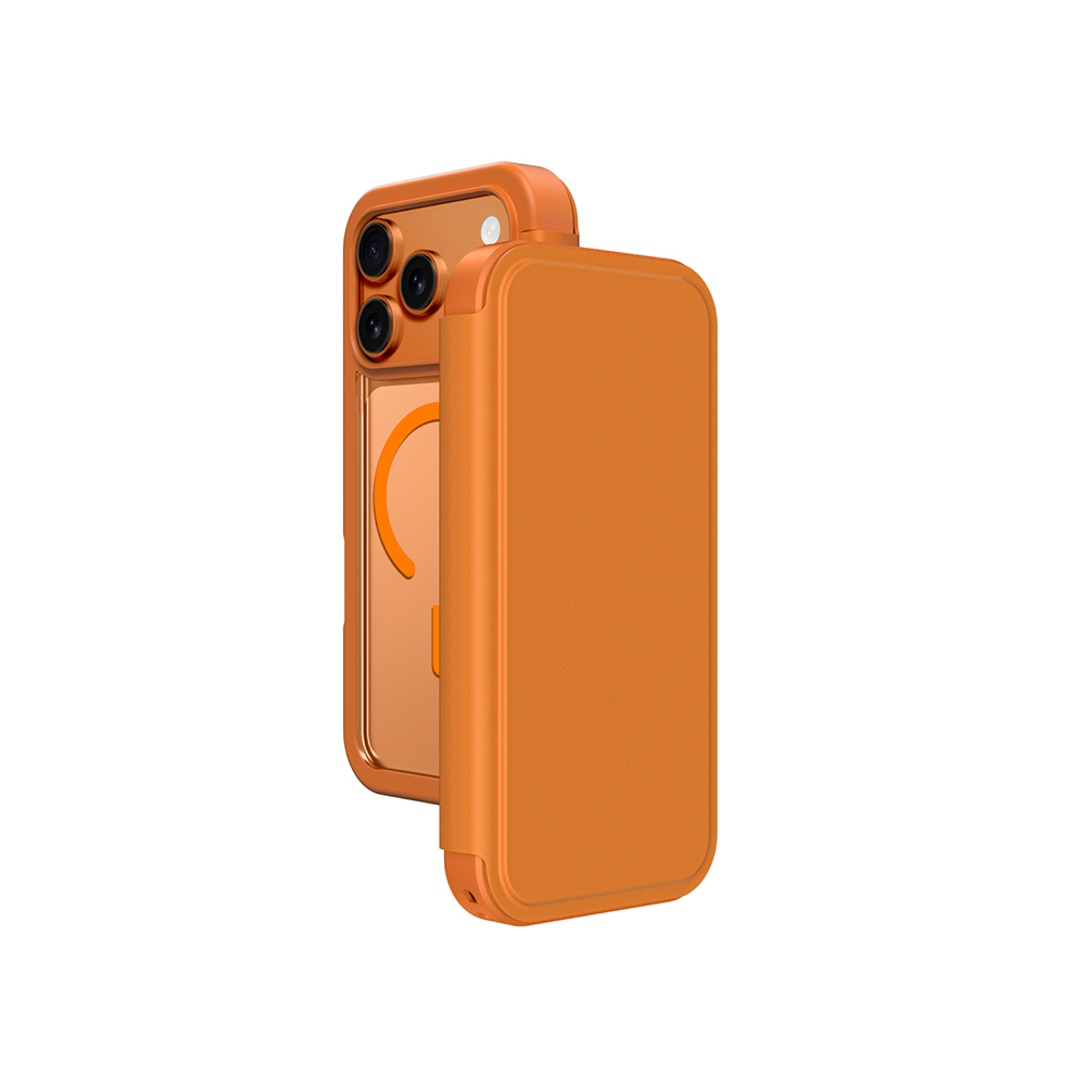 Apple iPhone 17 Pro Max Uyumlu PU Kartlıklı Kapaklı Amazingthing Glamour Foilo Serisi Kılıf